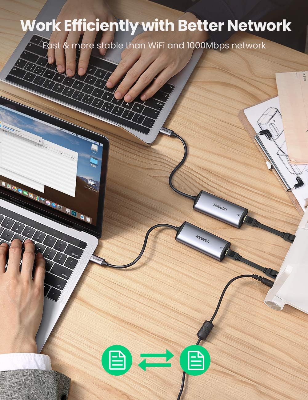 محول إيثرنت USB-C إلى RJ45 2.5G من يوجرين (رمادي فضائي) /70446