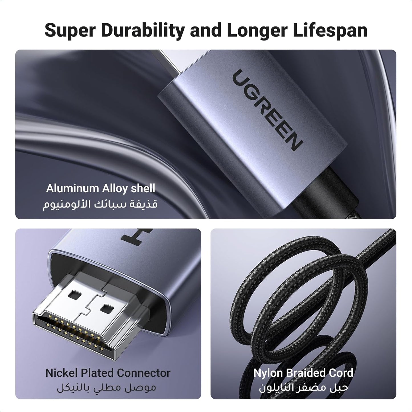 كابل HDMI من يوجرين بدقة 4K@60Hz / HD153