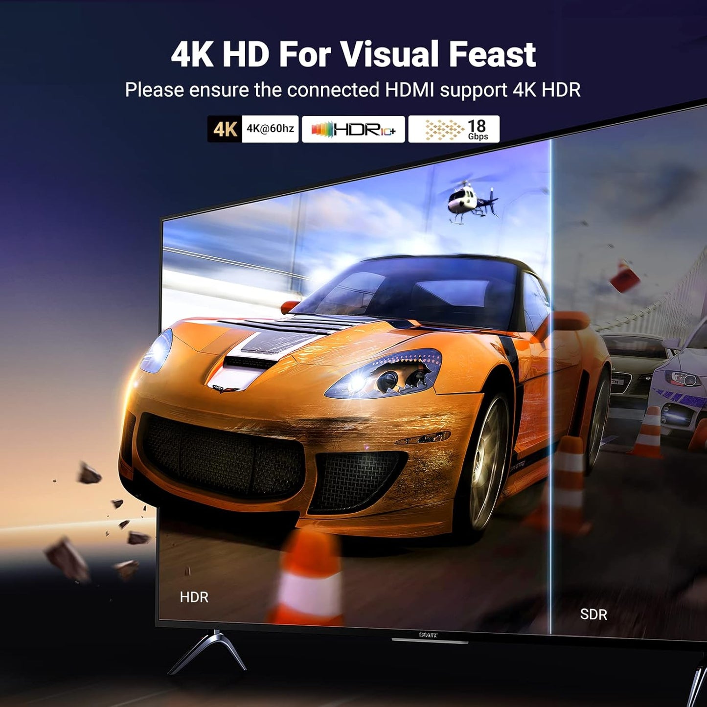 كابل تمديد HDMI 4K من Ugreen (ذكر إلى أنثى) / HD107
