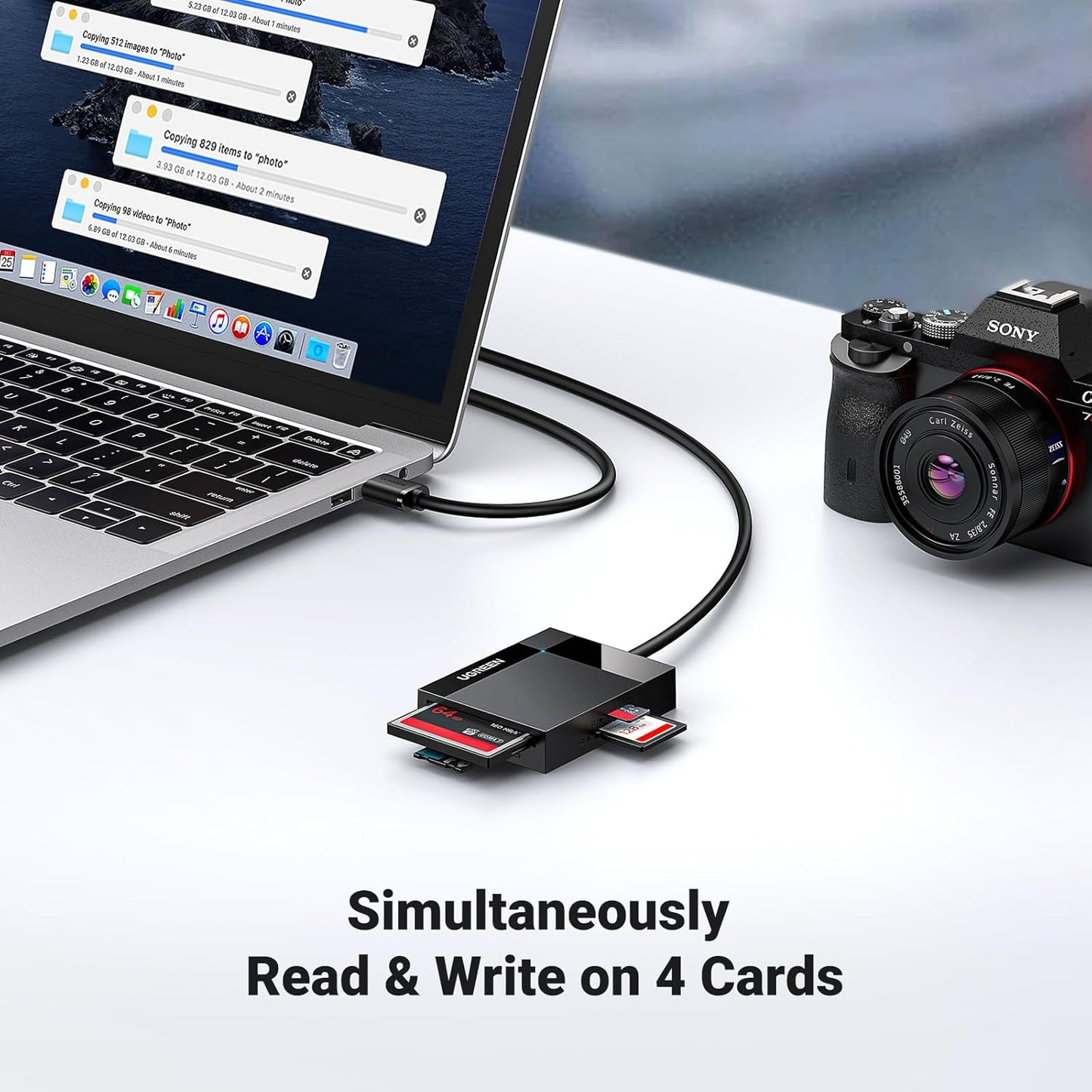 UGREEN 4-in-1 USB 3.0 SD/TF Card Reader / 30333