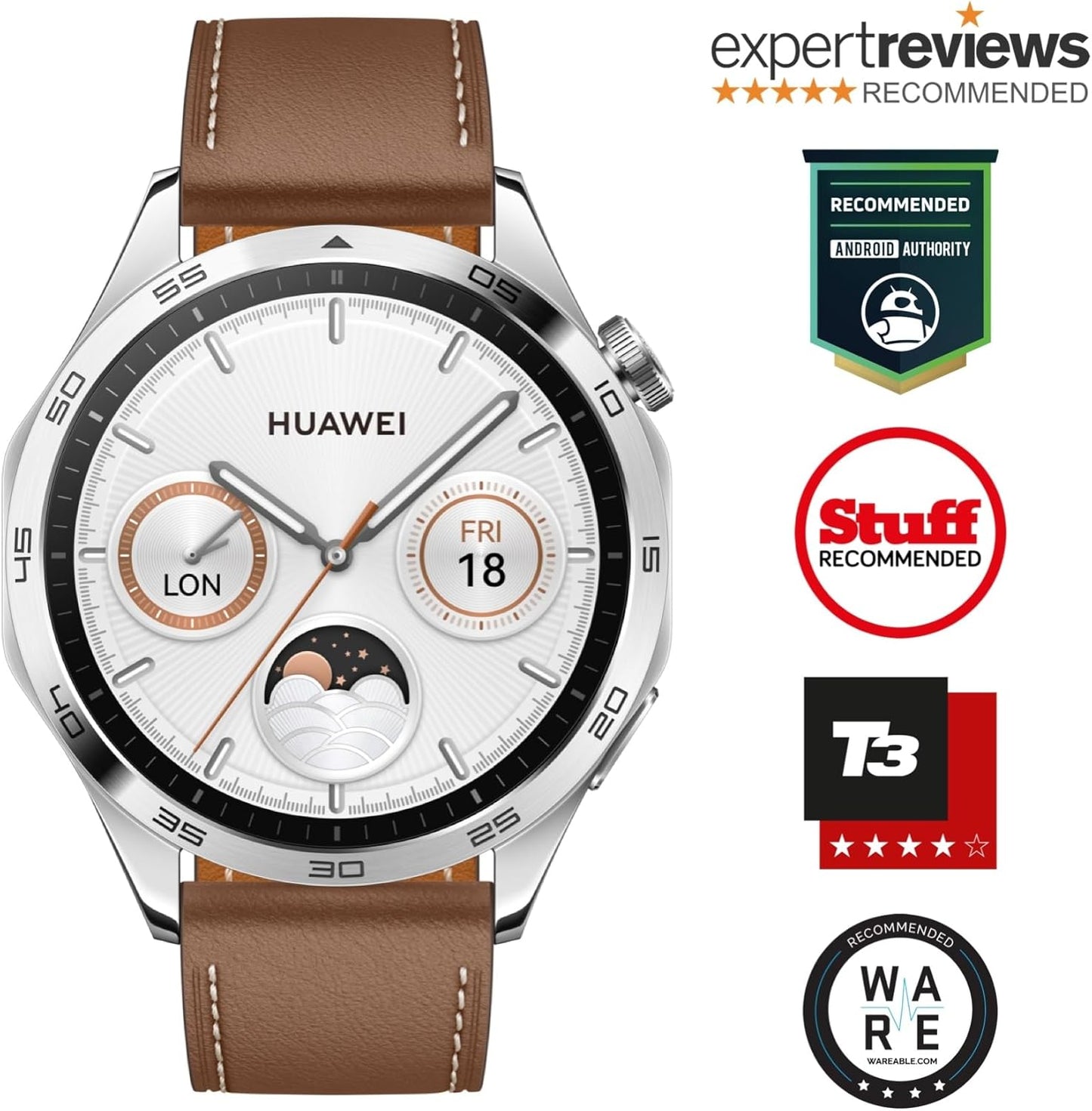 ساعة هواوي GT4 الذكية (حزام جلدي) مع هدية سماعات Honor Choice X5 -F
