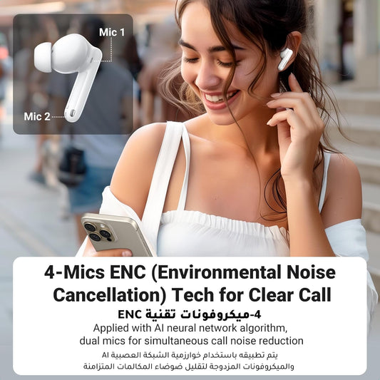 UGREEN HiTune T3 Pro Wireless Earbuds - White / 35725