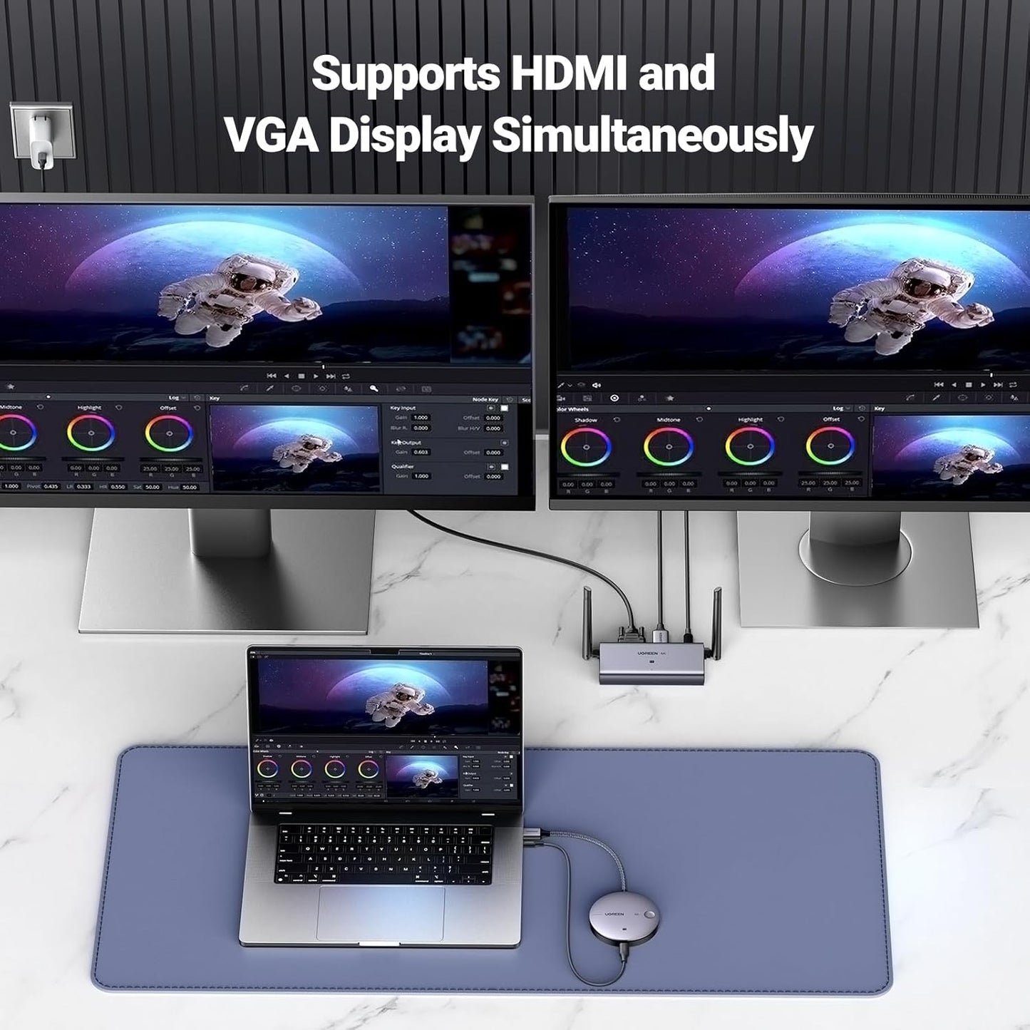 موسع HDMI لاسلكي 4K@30Hz من UGREEN TX و RX بمدى 50 مترًا / 90909A