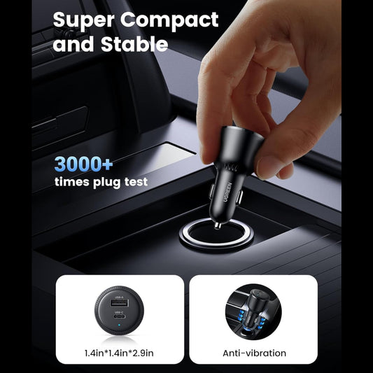 UGREEN 90645 / 63W USB C Car Charger Adapter, PPS 45W Super Fast Charging 2.0 Type C