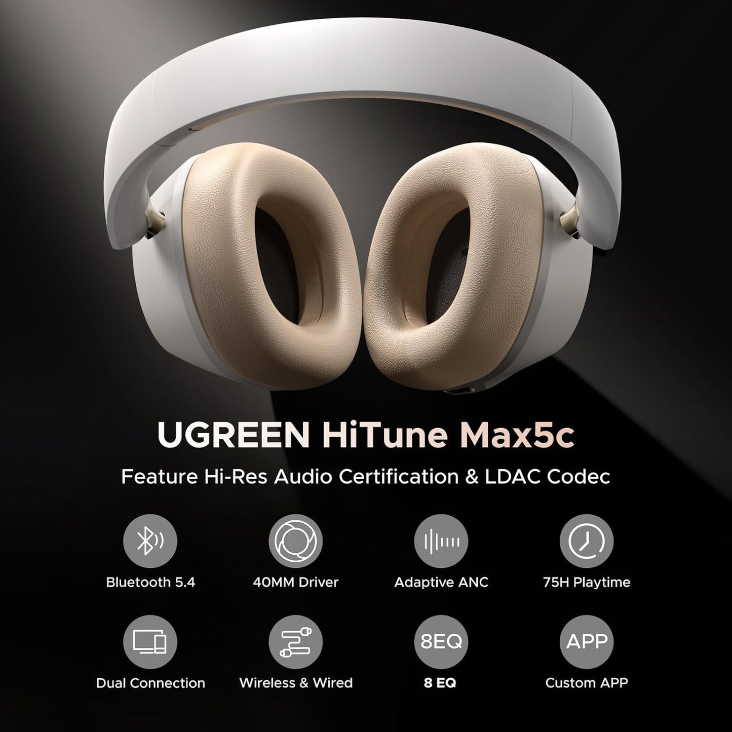 UGREEN HiTune Max5c Hybrid Active Noise-Cancelling Headphones-Multicolor / HP203