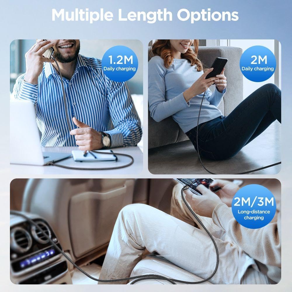 كابل بيانات شحن سريع JOYROOM A25 من النوع C إلى النوع C بقوة 100 وات بطول 1.2 متر