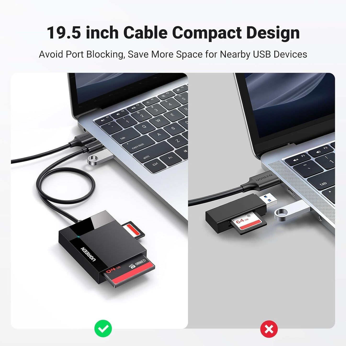 UGREEN 4-in-1 USB 3.0 SD/TF Card Reader / 30333