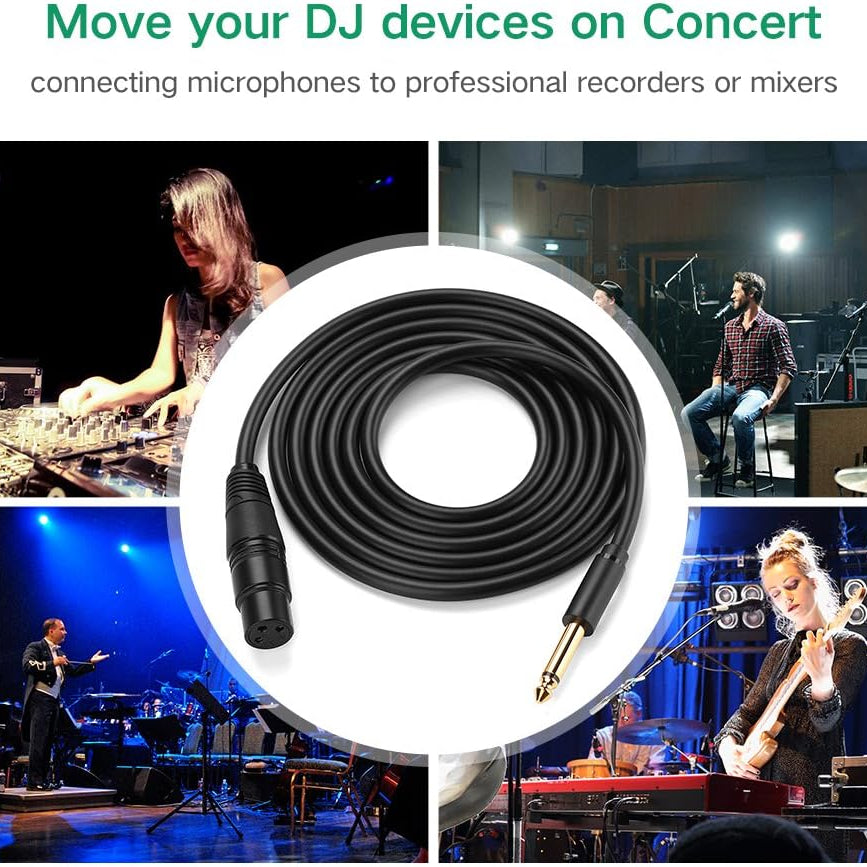 Ugreen Audio Cable XLR Microphone Cable (Female) - 6.35mm Jack (Male) Black/ AV131