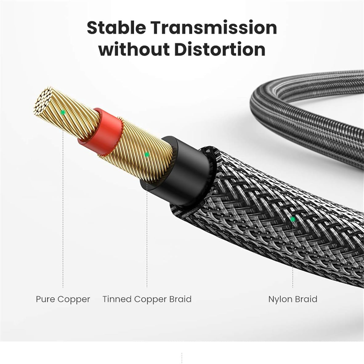 UGREEN 6.5MM Male to Male Stereo Auxiliary Aux Audio Cable / AV128