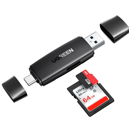 قارئ بطاقات SD 2 في 1 USB 3.0 وUSB C من UGREEN /80191
