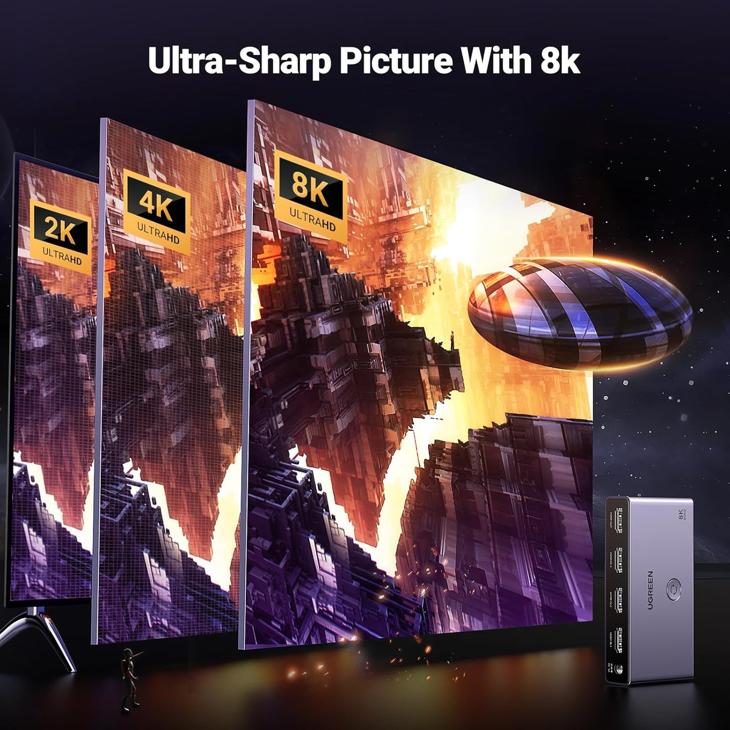يوجرين 3 في 1 مخرج 4K@120Hz HDMI 2.1 مفتاح / 15604
