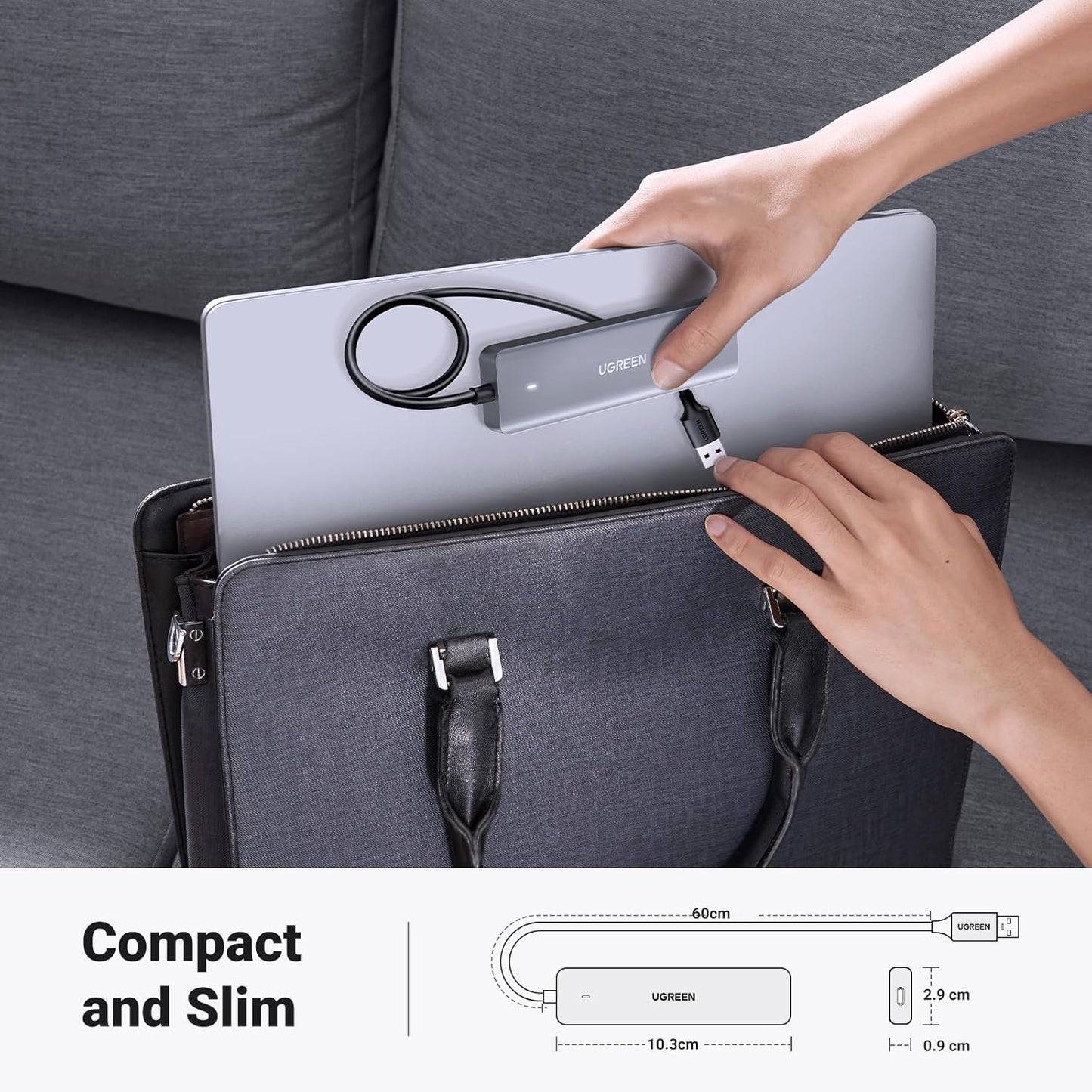 موزع USB من UGREEN مزود بـ 4 منافذ USB إلى USB C و3 منافذ USB A متعددة المنافذ / 15920