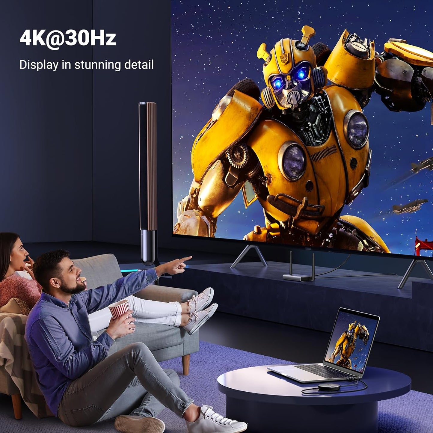 موسع HDMI لاسلكي 4K@30Hz من UGREEN TX و RX بمدى 50 مترًا / 90909A
