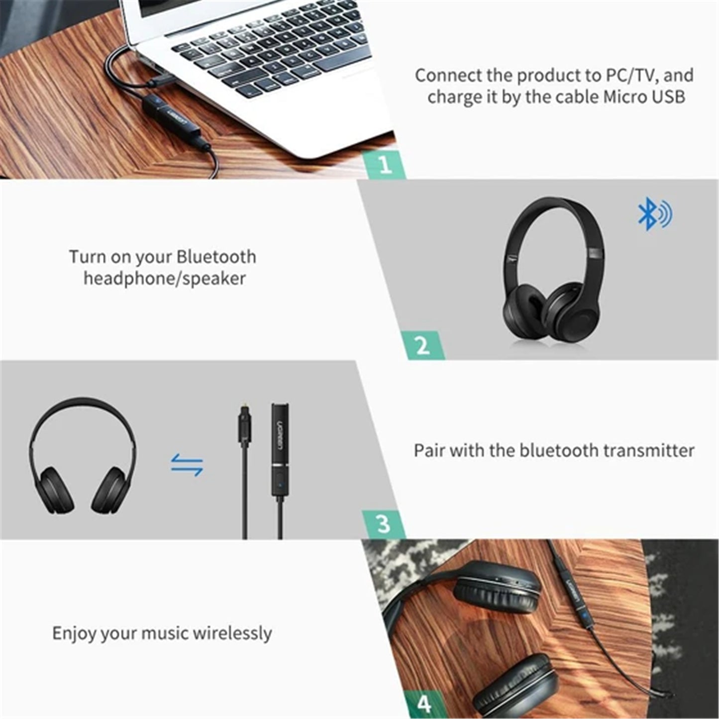 محول صوت بلوتوث 5.0 من UGREEN /50213