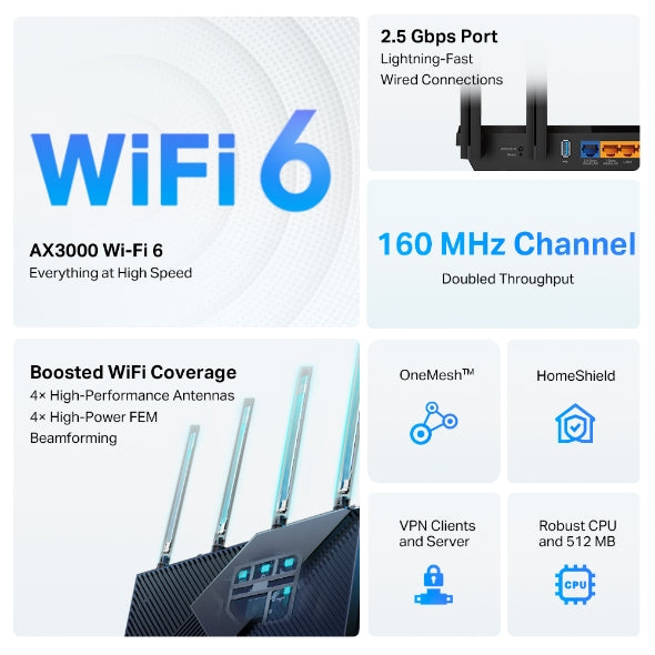 جهاز راوتر Archer AX55 Pro / AX3000 Wi-Fi 6