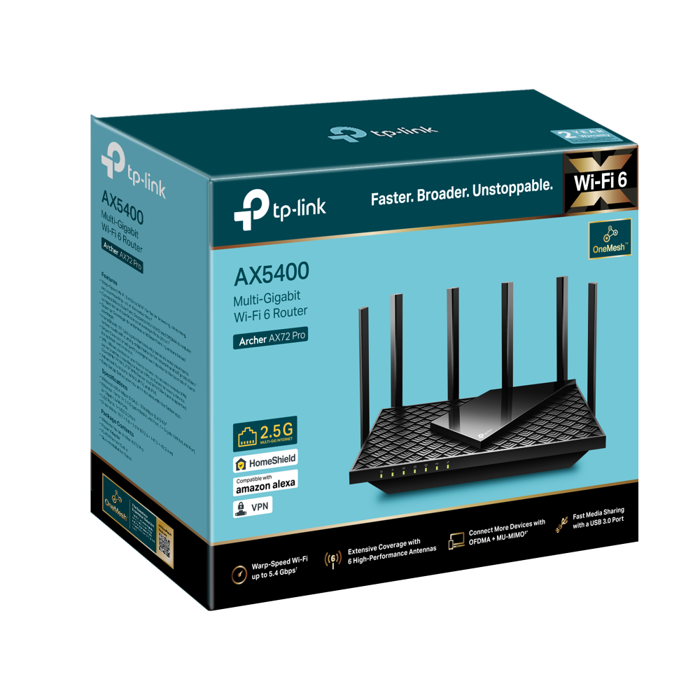 راوتر Archer AX72 Pro AX5400 متعدد الجيجابايت WiFi 6