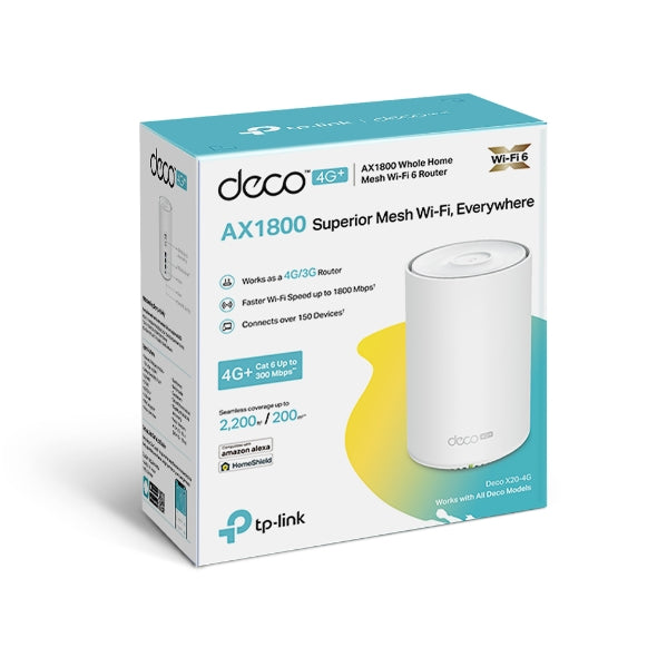 Deco X20-4G / 4G+ AX1800 لشبكة WiFi 6 للمنزل بالكامل