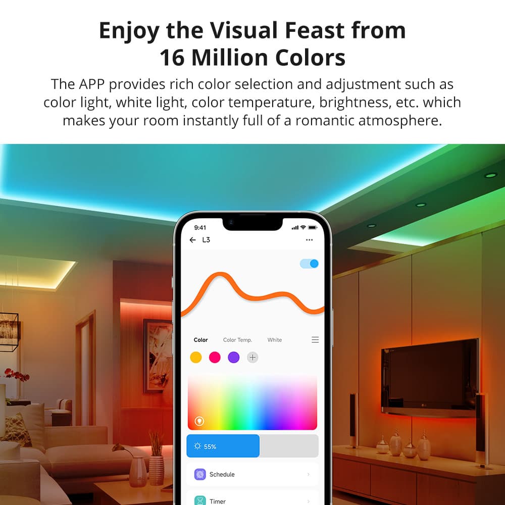 أضواء شريطية LED ذكية من SONOFF RGB (الموديل: L3-5M)