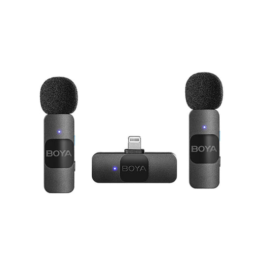 BOYA BY-V2 Ultracompact 2.4GHz Wireless Microphone System for iPhone (Two MICs)