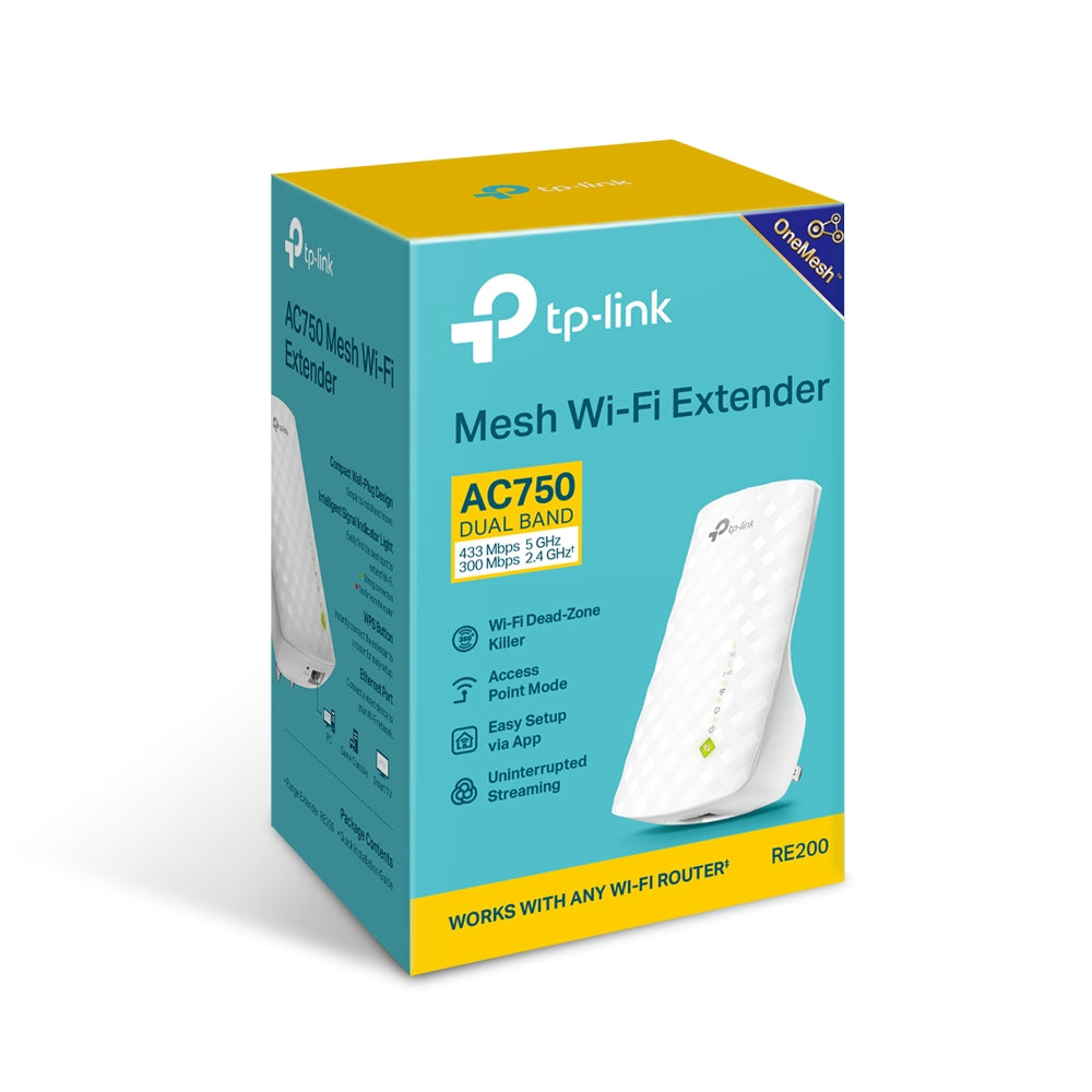 موسع نطاق الواي فاي الموصول بالحائط / TP-Link AC750 RE200
