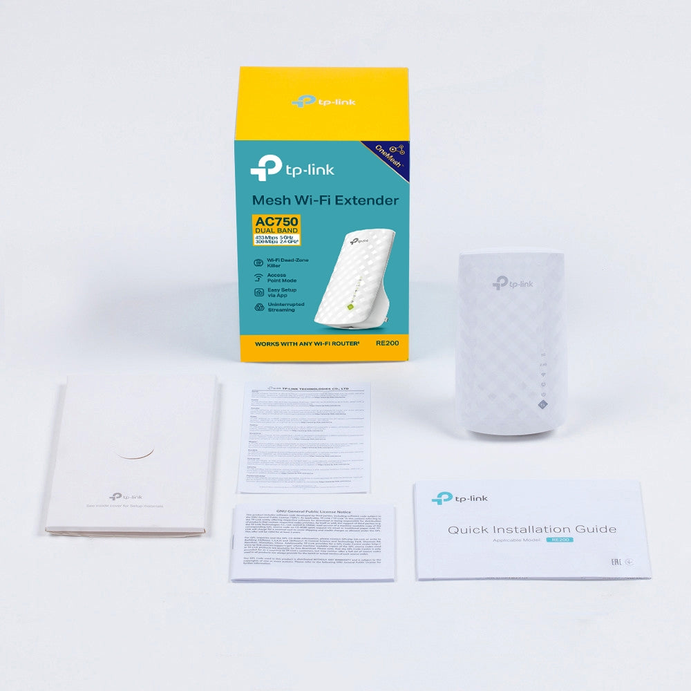 موسع نطاق الواي فاي الموصول بالحائط / TP-Link AC750 RE200
