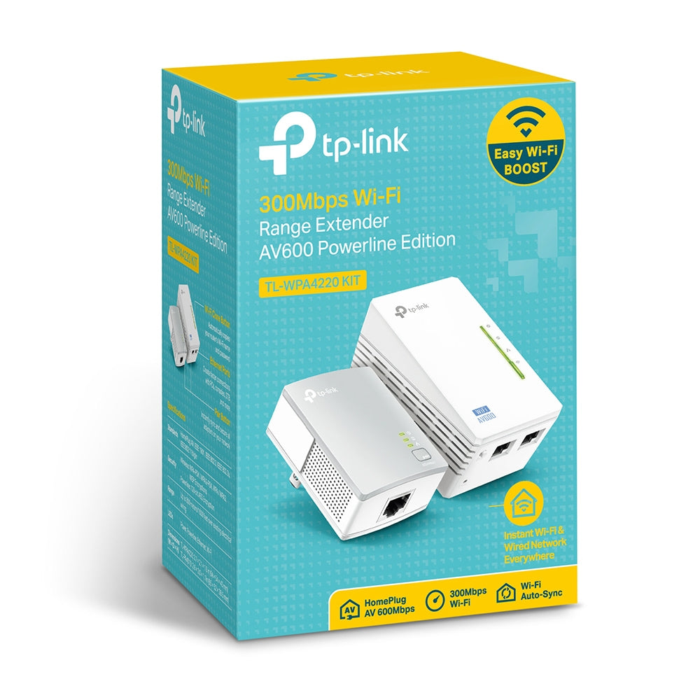 موسع نطاق شبكة باستخدام خطوط الكهرباء يدعم سرعة لغاية 300 كيجا بت / TL-WPA4220KIT