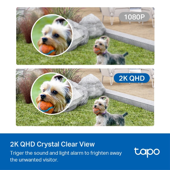 نظام كاميرات خارجية ذكية شحن بدقة 4 ميجا بكسل ، مكون من كاميرتين Tapo C420S2