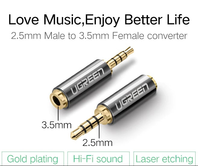 UGREEN 2.5mm Male to 3.5mm Female Adapter / 20501