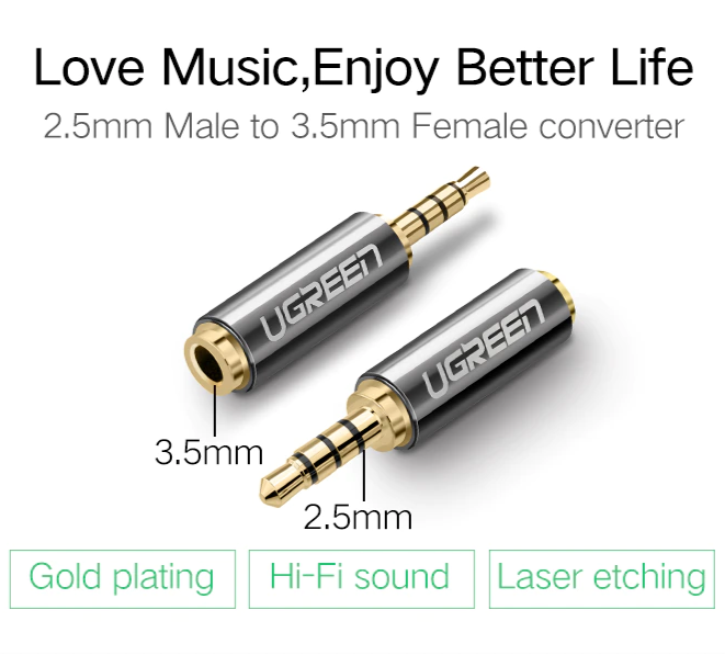 UGREEN 3.5mm Male to 2.5mm Female Adapter / 20502