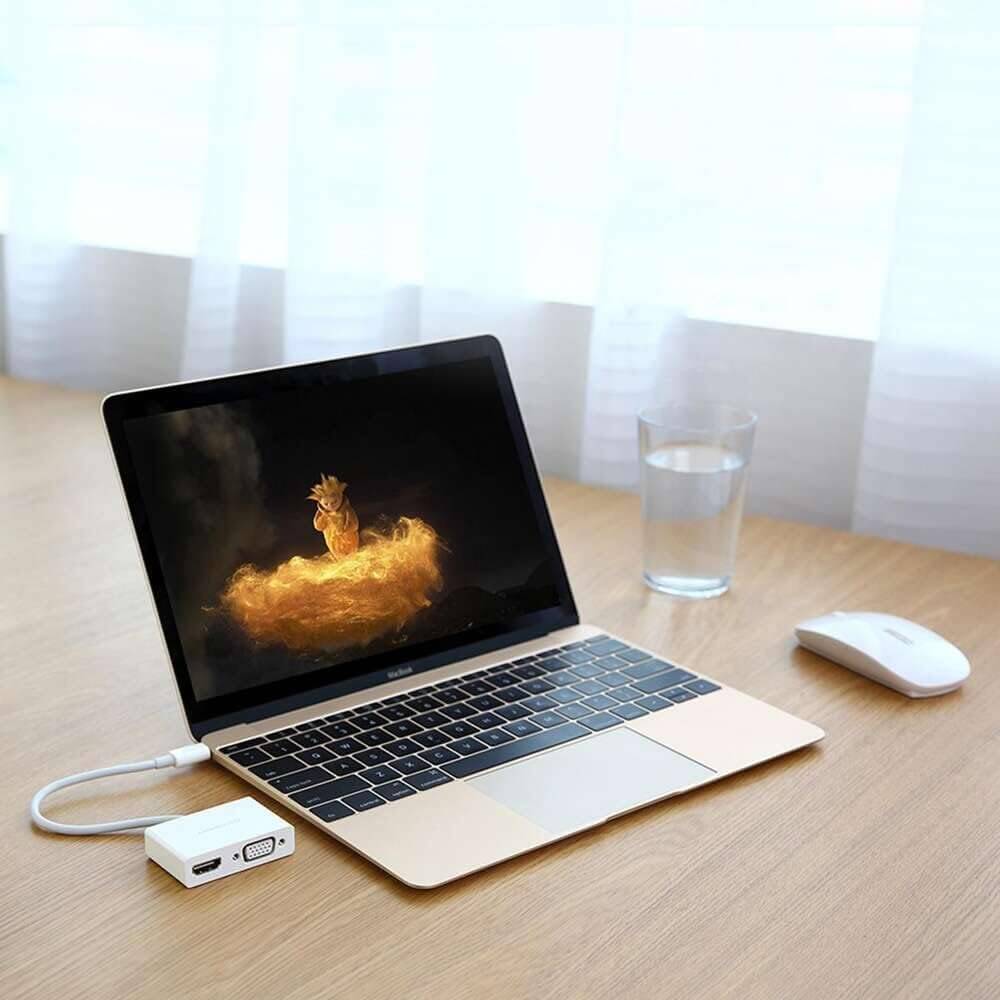 محول يوجرين من تايب سي إلى HDMI + VGA (أبيض) / 30843