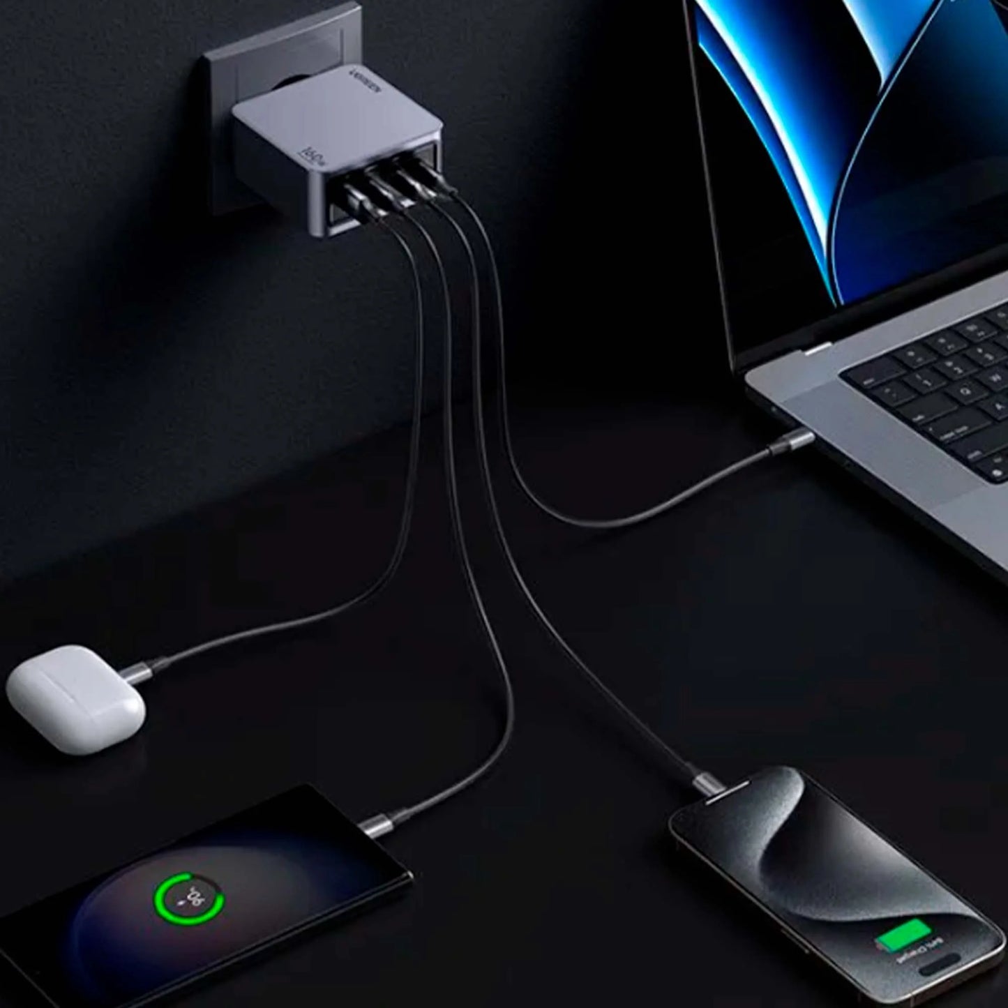 شاحن حائط يوجرين بقوة 160 واط 4 منافذ / 25877