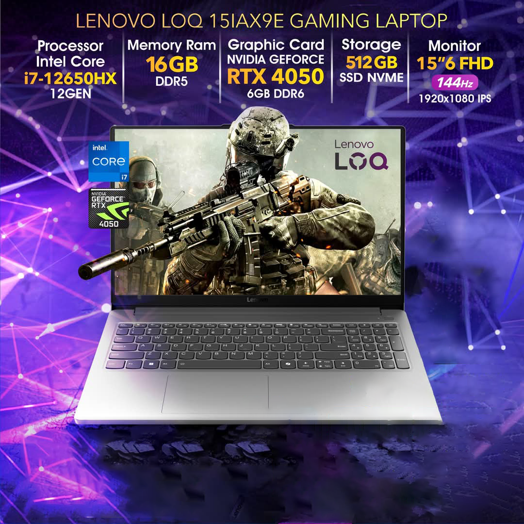Lenovo LOQ i7 12Gen RTX 4050 16GB RAM
