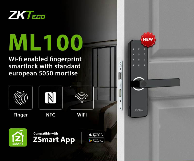 قفل ذكي ببصمة الإصبع من ZKTeco / ML100