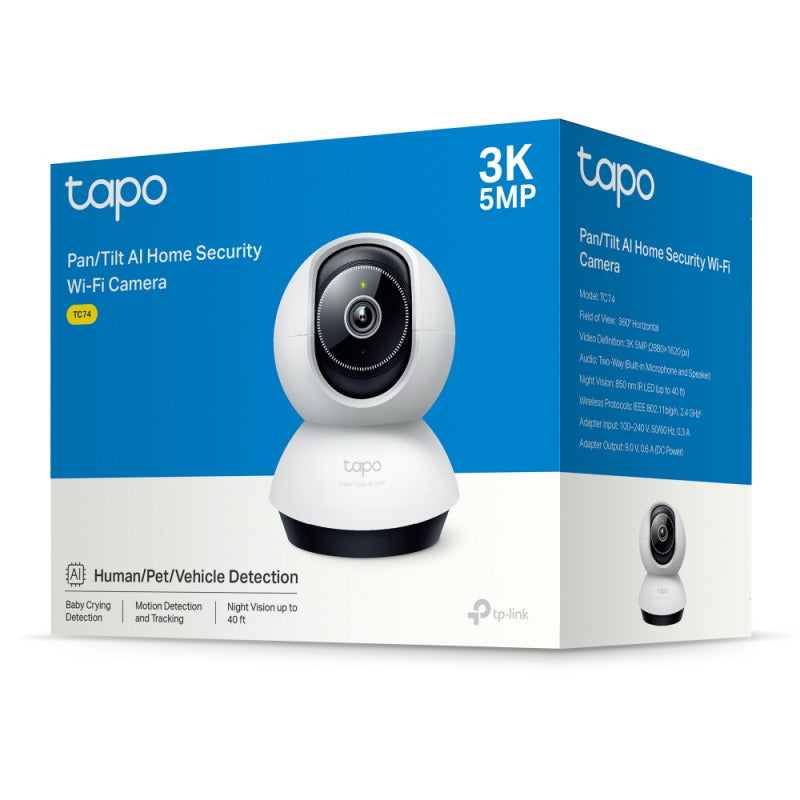 5mp Pan/Tilt AI Home Security Wi-Fi Camera Tapo | TC74