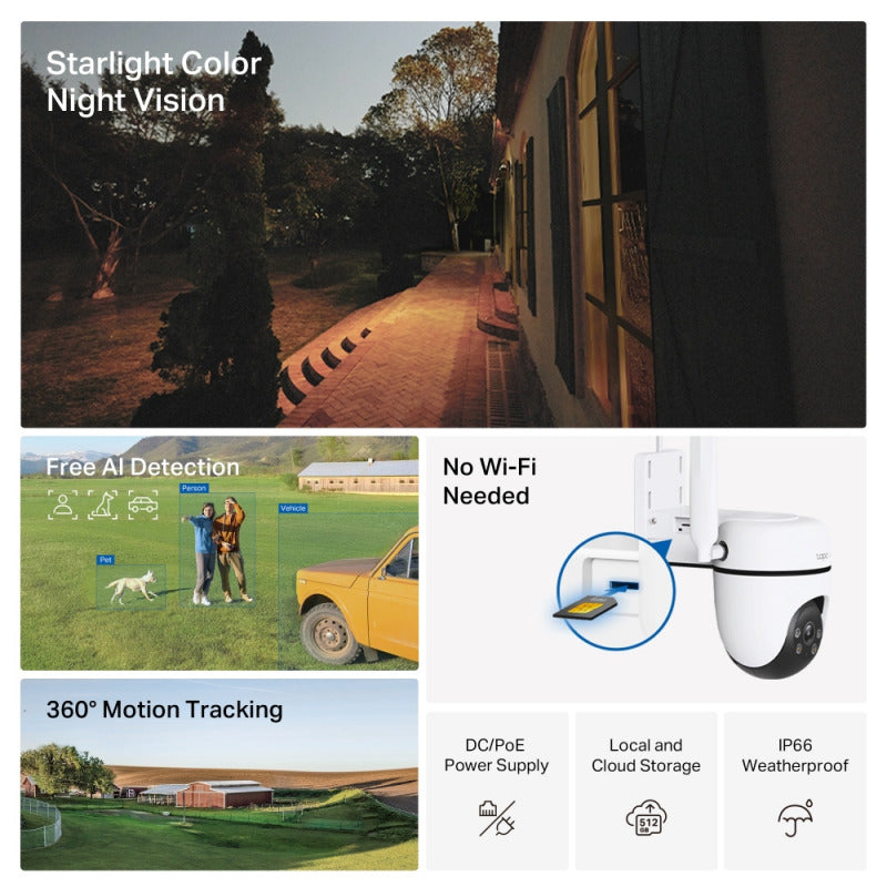 4MP Outdoor Pan/Tilt Security Wi-Fi Camera |Tapo C520WS