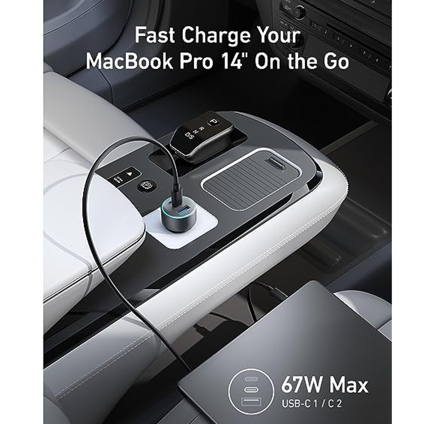 Anker 335 Car Charger 67W 2 USB-C + USB-A – Black