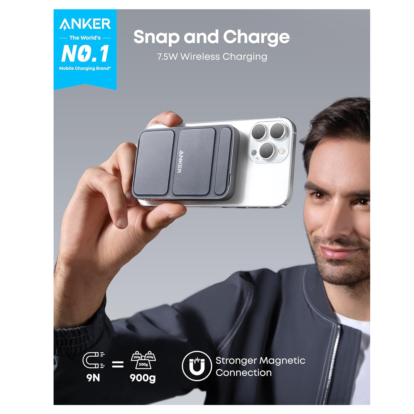 Anker 622 Magnetic Battery MagGo 5000mAh Portable Wireless Charger - Black