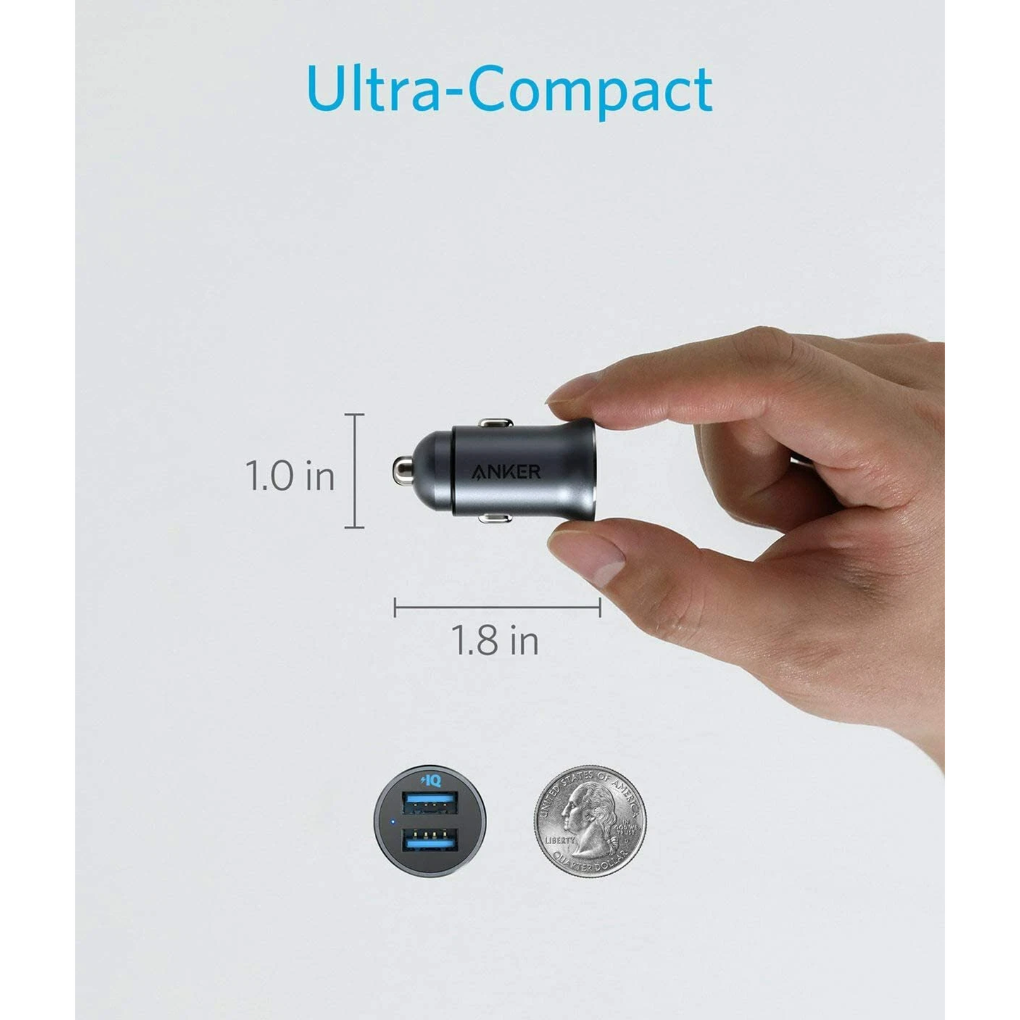 Anker Ultra-Compact Dual-Port Car Charger (30W) – Black