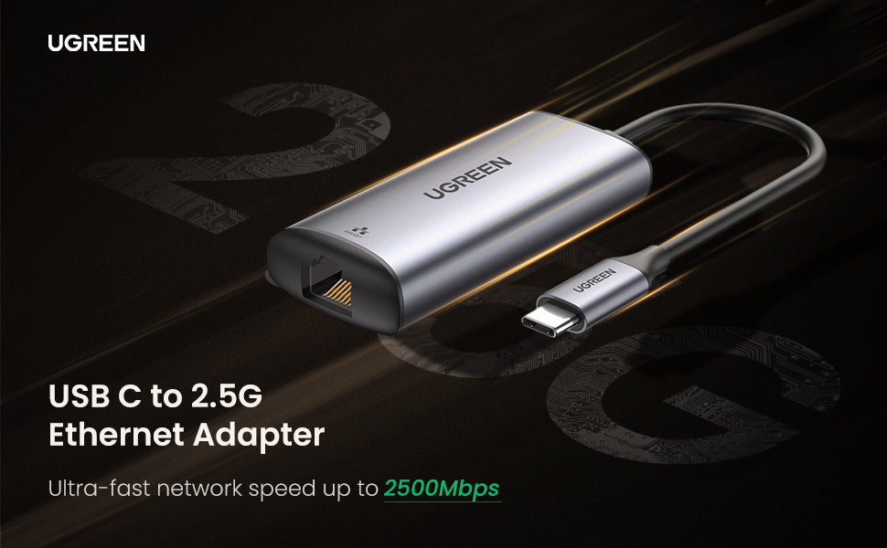 محول إيثرنت USB-C إلى RJ45 2.5G من يوجرين (رمادي فضائي) /70446