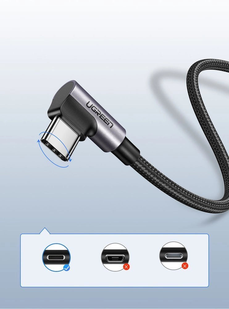 Ugreen USB A to C Quick Charging Cable (Black) / 60126-60127-60128