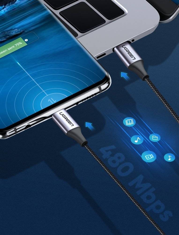 UGREEN USB-C 2.0 Male to USB-C 2.0 Male 3A Data Cable / 50150-50152