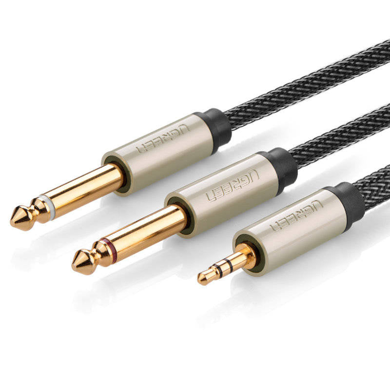 Ugreen cable audio cable mini jack 3.5mm - 2 x jack 6.35mm 2m gray / AV126
