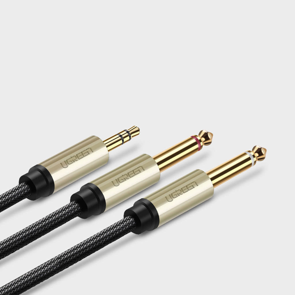 Ugreen cable audio cable mini jack 3.5mm - 2 x jack 6.35mm 2m gray / AV126