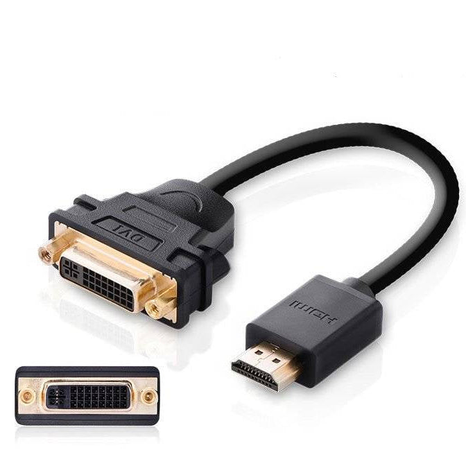 كابل محول HDMI ذكر إلى DVI أنثى من UGREEN بطول 22 سم (أسود) / 20136