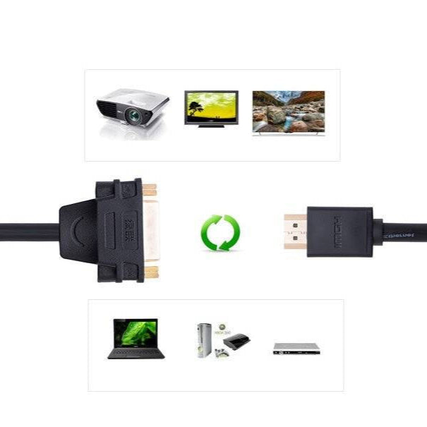 كابل محول HDMI ذكر إلى DVI أنثى من UGREEN بطول 22 سم (أسود) / 20136