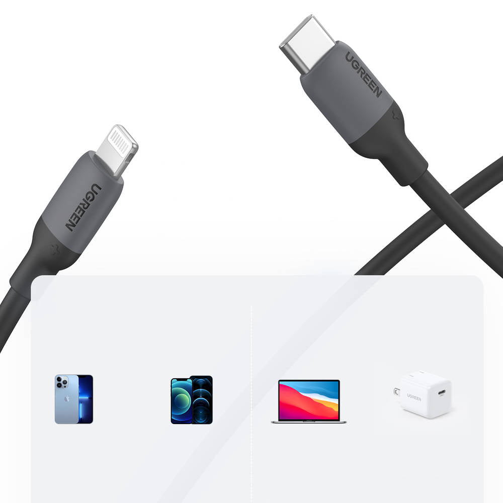 UGREEN Lightning To Type-C 2.0 Male Charging Cable (Black) / 60751 - 60752
