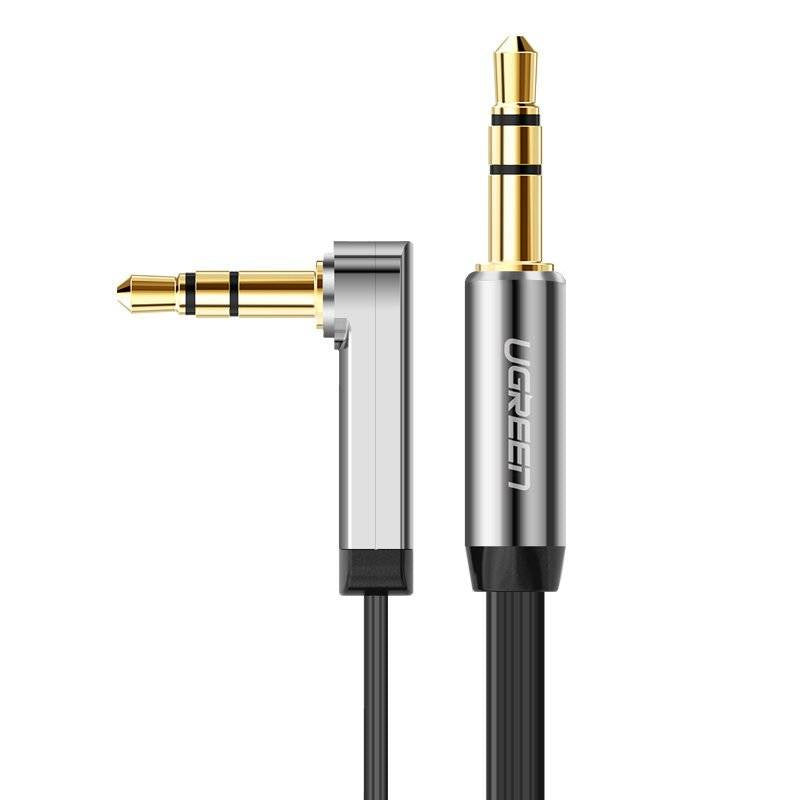 UGREEN Flat Angled Cable AUX Audio Cable 3.5 mm Mini Jack 0.5 m (Black) /AV119