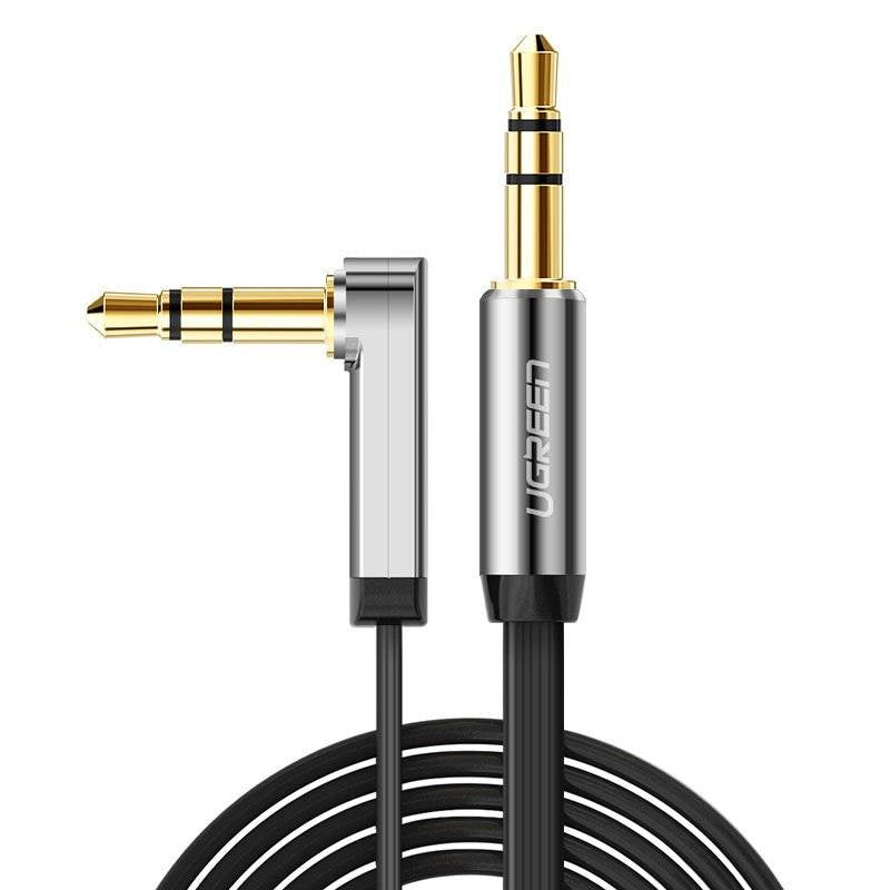 UGREEN Flat Angled Cable AUX Audio Cable 3.5 mm Mini Jack 0.5 m (Black) /AV119