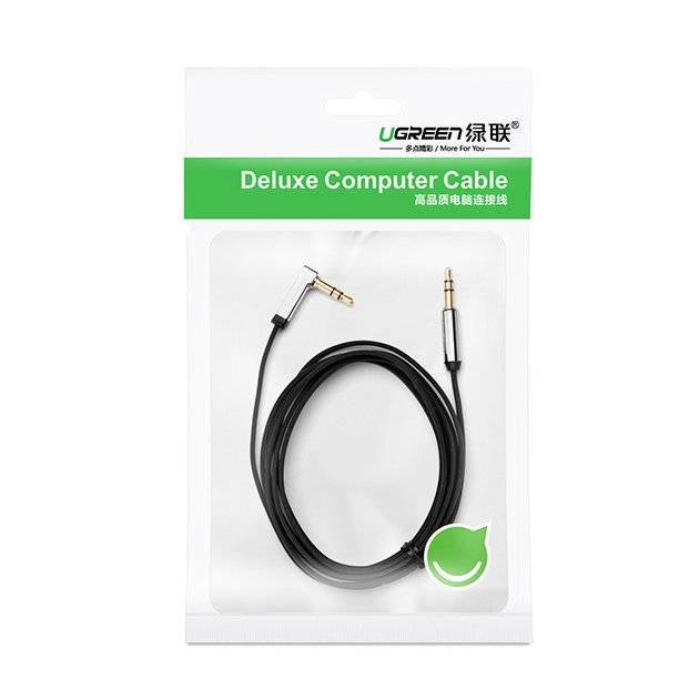 UGREEN Flat Angled Cable AUX Audio Cable 3.5 mm Mini Jack 0.5 m (Black) /AV119