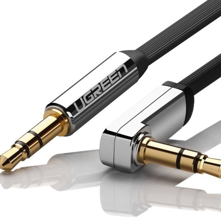 UGREEN Flat Angled Cable AUX Audio Cable 3.5 mm Mini Jack 0.5 m (Black) /AV119